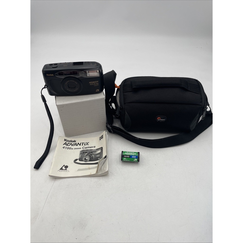 Kodak Advantix 4100ix Zoom APS Film Camera w/ Case & Manual - Tested - Vtg 90s